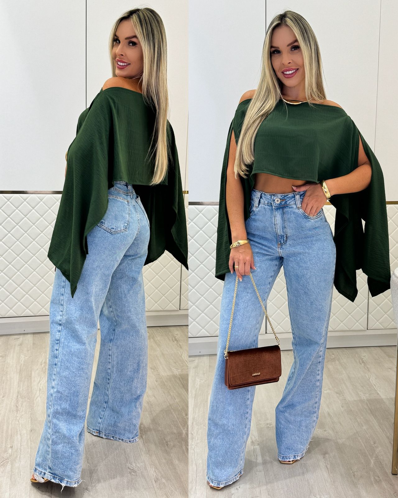 Cropped Capa Adie Verde Militar 93564